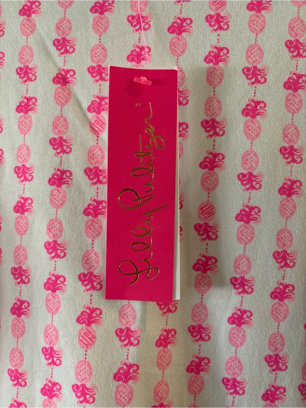 Lilly Pulitzer Pink and White Pineapple Knit Dress
